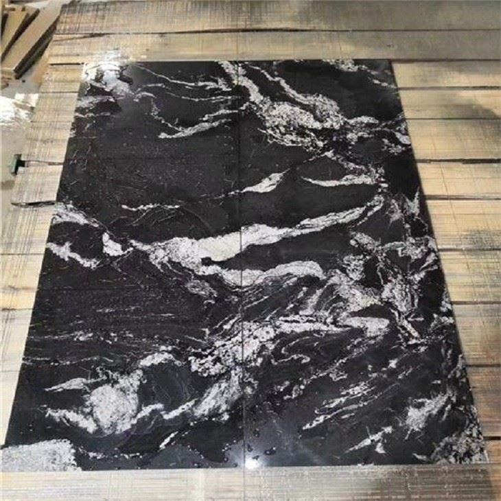 black granite with white veins
