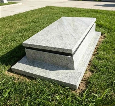 Bílý žulový náhrobek